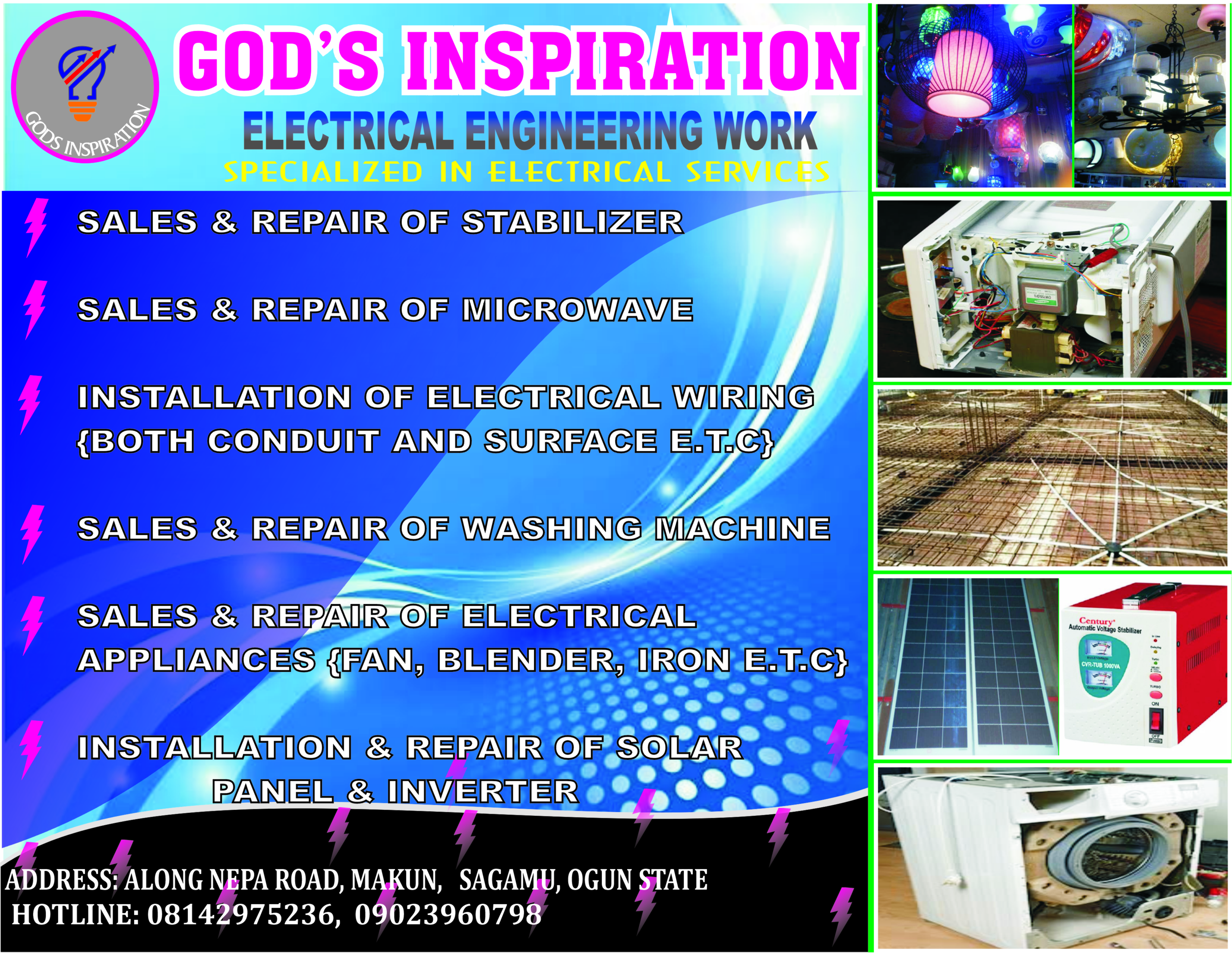 God's inspiration electrical installation provider